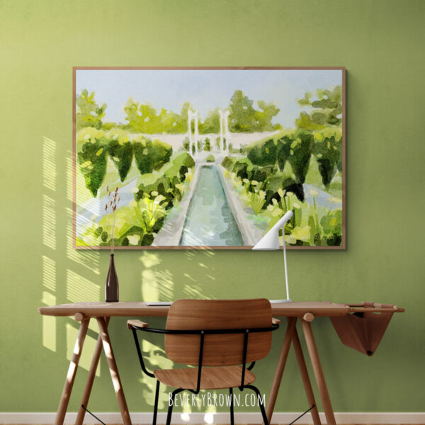 Canal Untermyer Gardens Painting - Giclée Print - Image 2