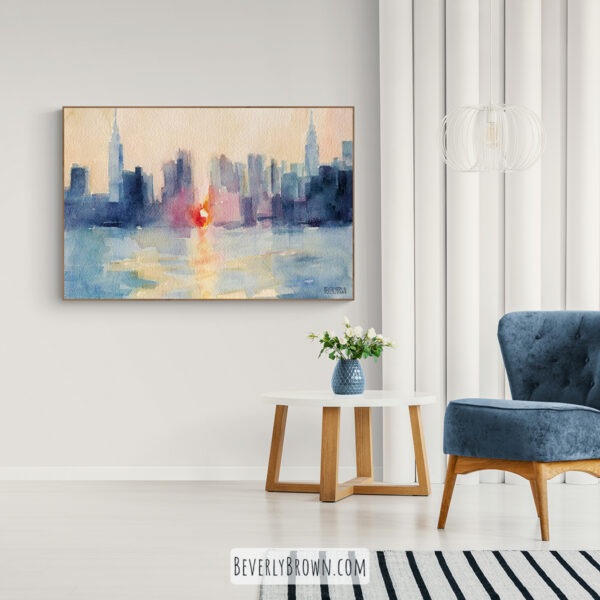 Manhattanhenge New York Skyline Painting - Giclée Print - Image 6