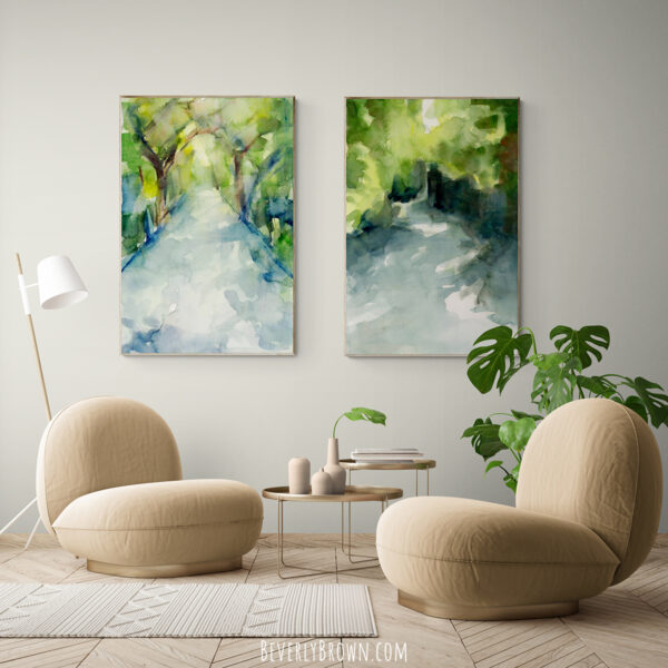 Path Conservatory Garden Central Park Watercolor Painting - Giclée Print - Image 2