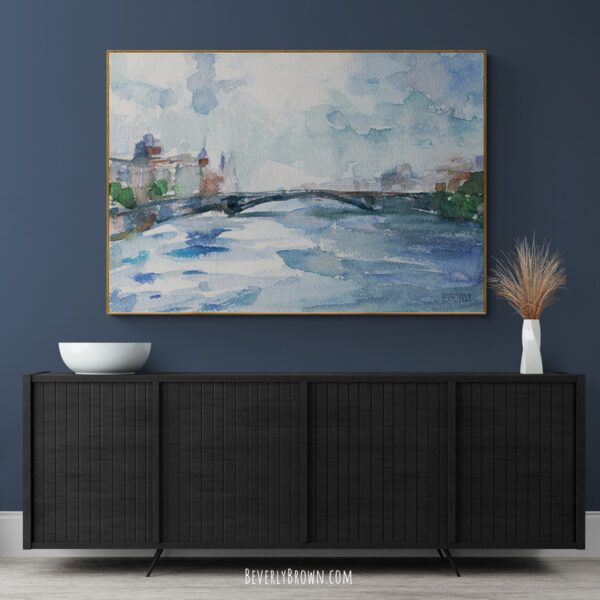 Paris Seine Shades of Blue - Giclée Print - Image 2