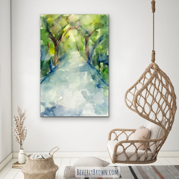 Path Conservatory Garden Central Park Watercolor Painting - Giclée Print - Image 3