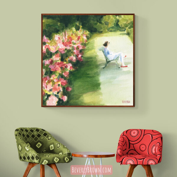 Peonies and Red Shoes Parc de Bagatelle - Giclée Print - Image 2