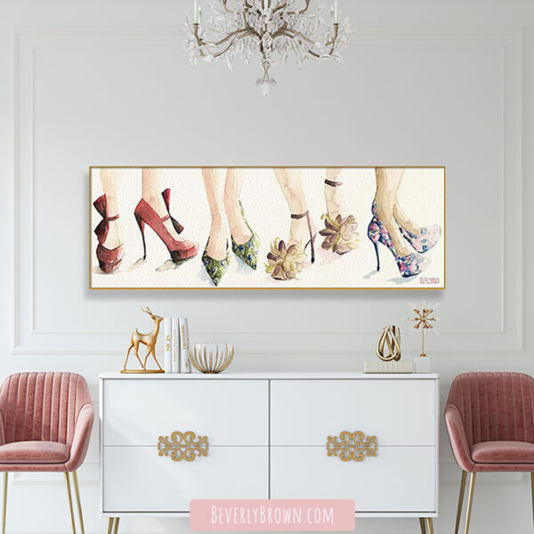 Spring Shoes Watercolor Fashion Illustration - Giclée Print - Image 2