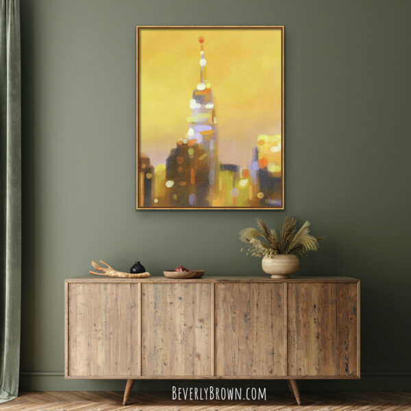 Empire State Building Gold and Lavender - Giclée Print - Image 2